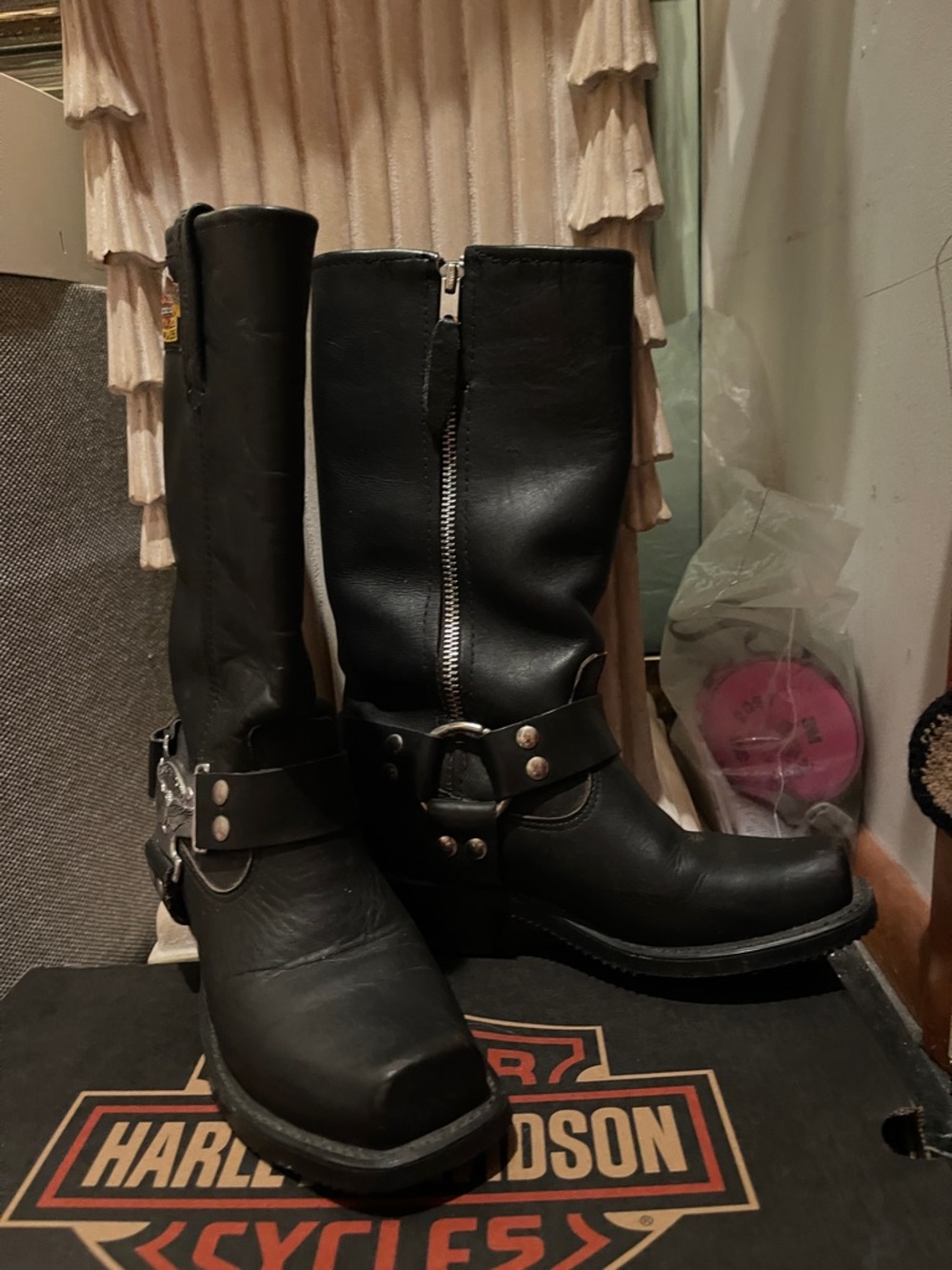 VINTAGE  🔥 Harley Davidson screaming eagle buckle motorcycle boots size 5 1/2